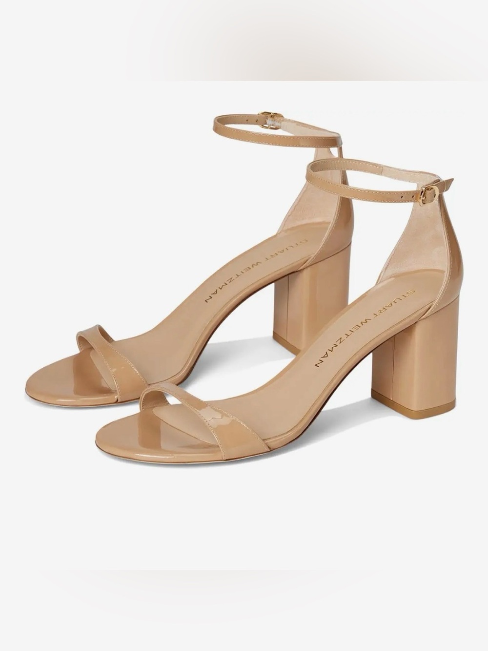 Stuart Weitzman Nearlynude Block Heel Sandals – Brand New in Box
